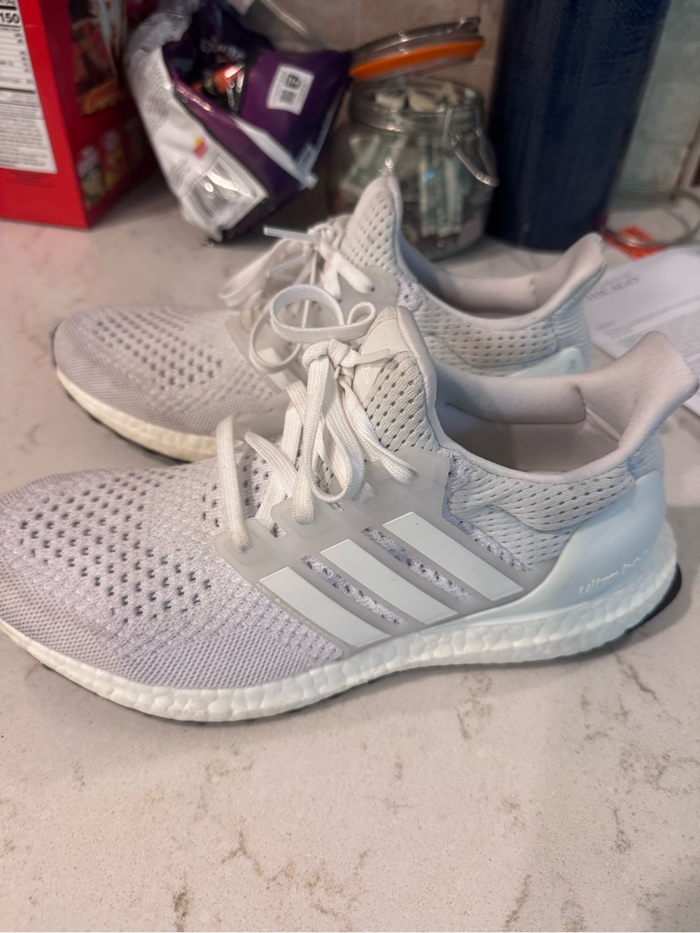 adidas Ultraboost Running Shoes - Light Gray/White